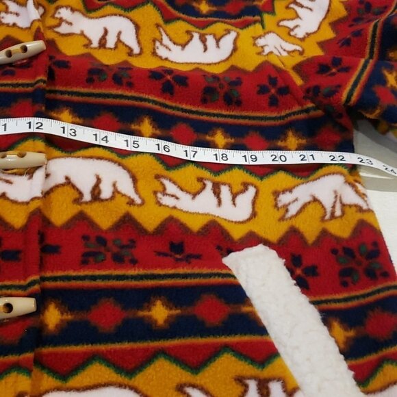 STANFORD Coat Lightweight fleece with Sherpa hoodie 2 front  pockets Size ta - Picture 11 of 11